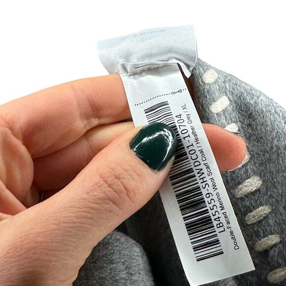 QUINCE Double Faced Merino Wool Scarf Coat Heather Grey Women's Size XL Neutral - Picture 9 of 11